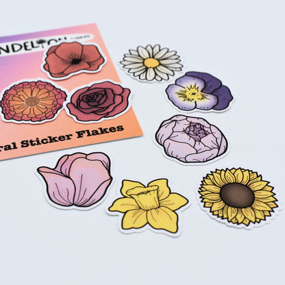 Floral Die Cut Sticker Flakes