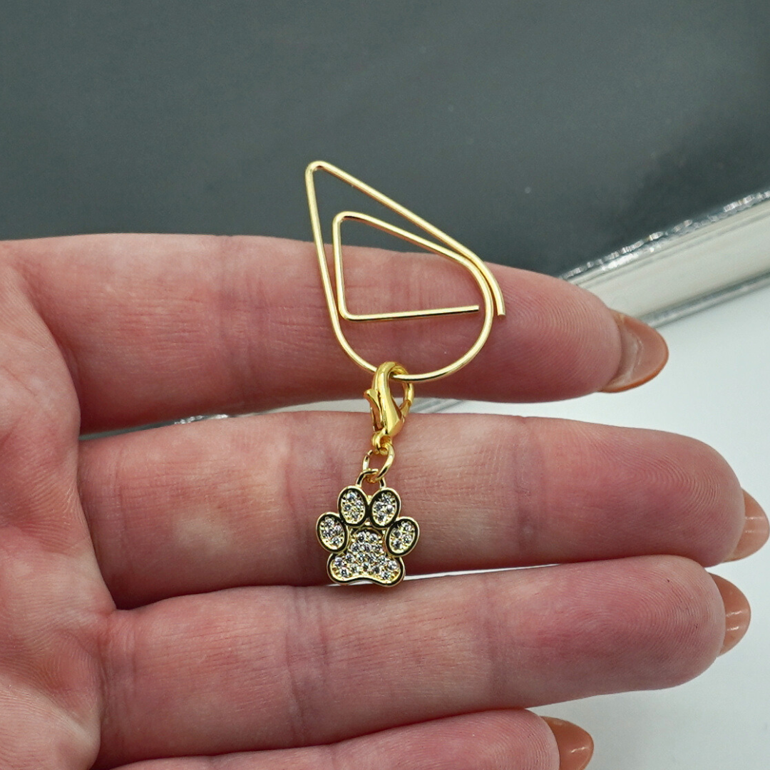 Gold Glittering Paws - Charmed Paperclip