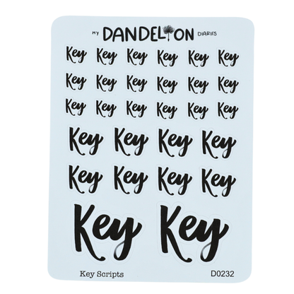 Key Scripts - Handwritting