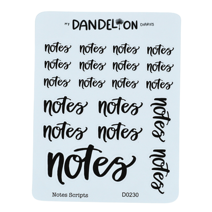 Notes Scripts - Handwritting