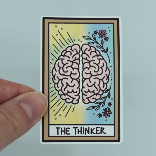 The Thinker Tarot Card Die Cut Vinyl Sticker