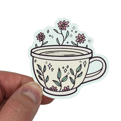 Floral Cuppa Die Cut