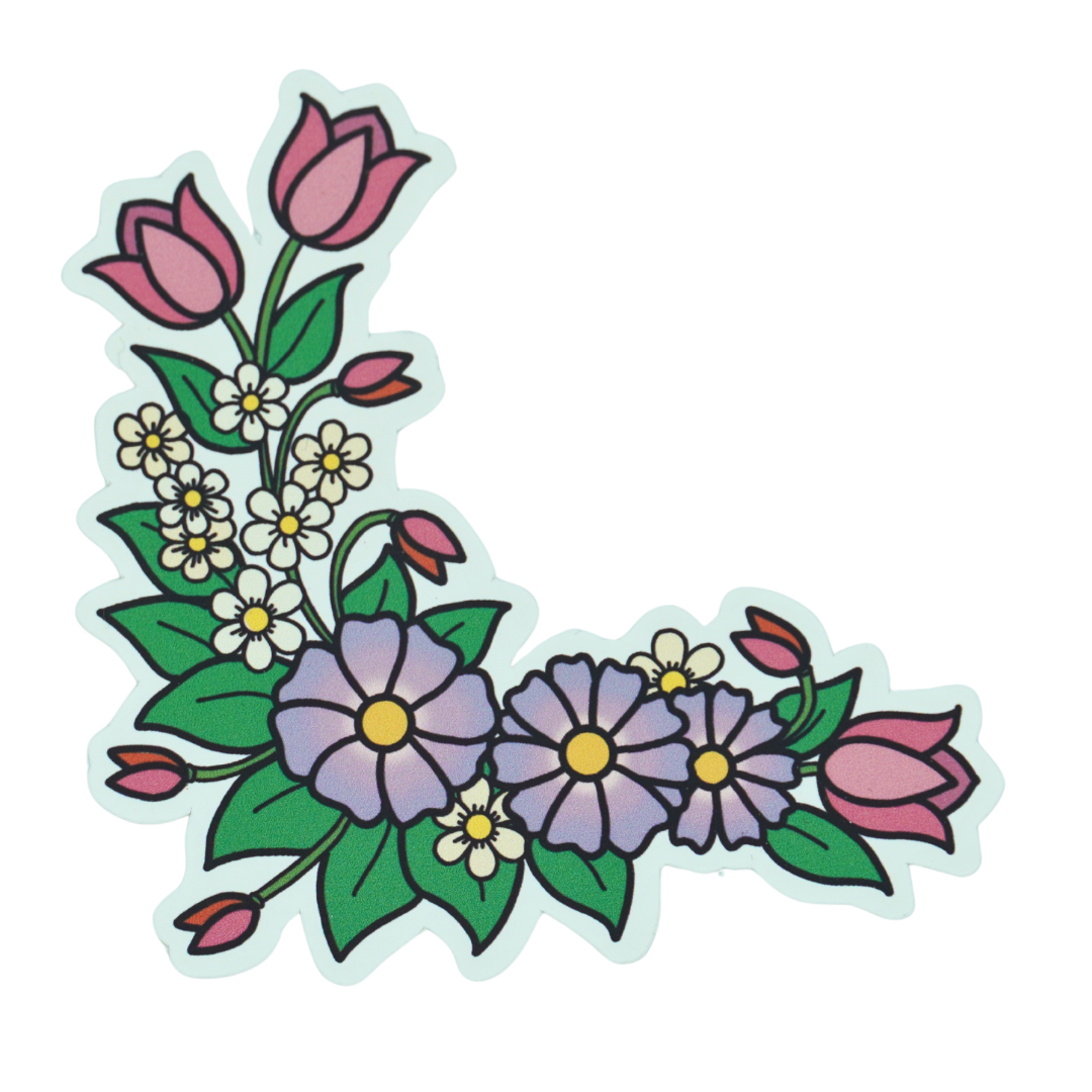 Spring Corner Die Cut Vinyl Sticker