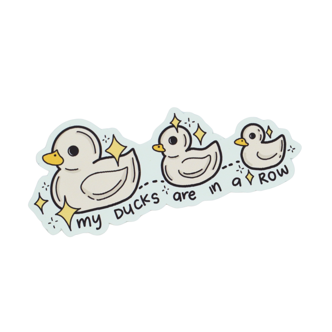 Ducks in a Row Die Cut Vinyl Sticker