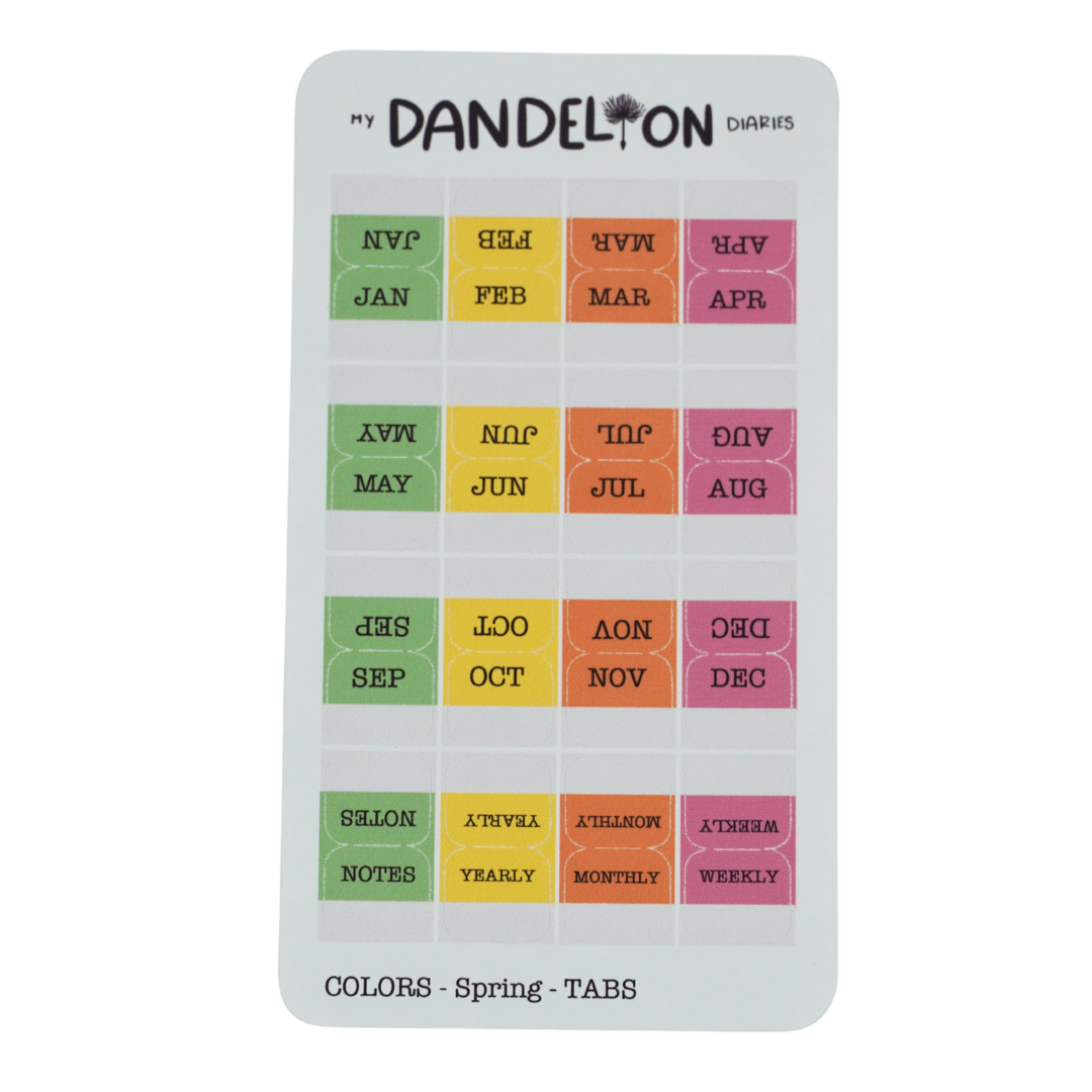 Mini Planner Tabs (2027 Colors!)