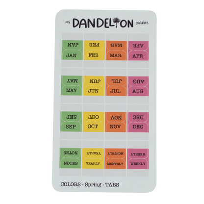 Mini Planner Tabs (2027 Colors!)