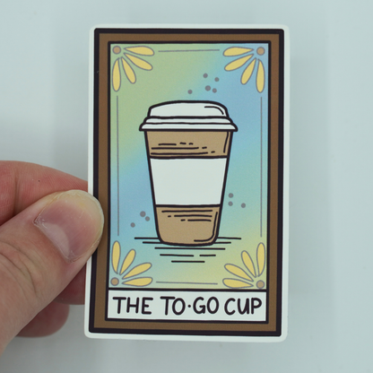 The To-Go Cup Tarot Card Die Cut Vinyl Sticker