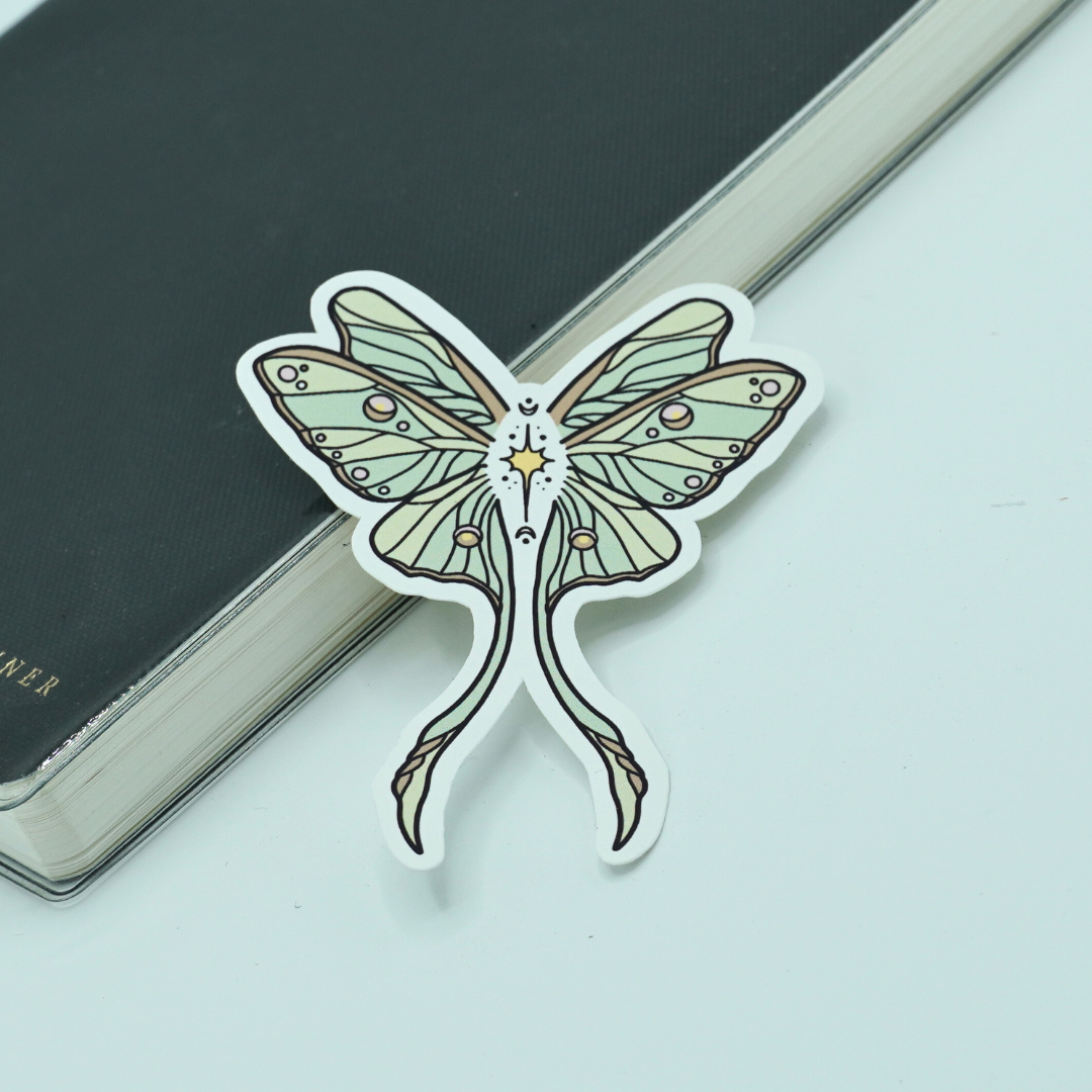 Luna Moth Die Cut Vinyl Sticker