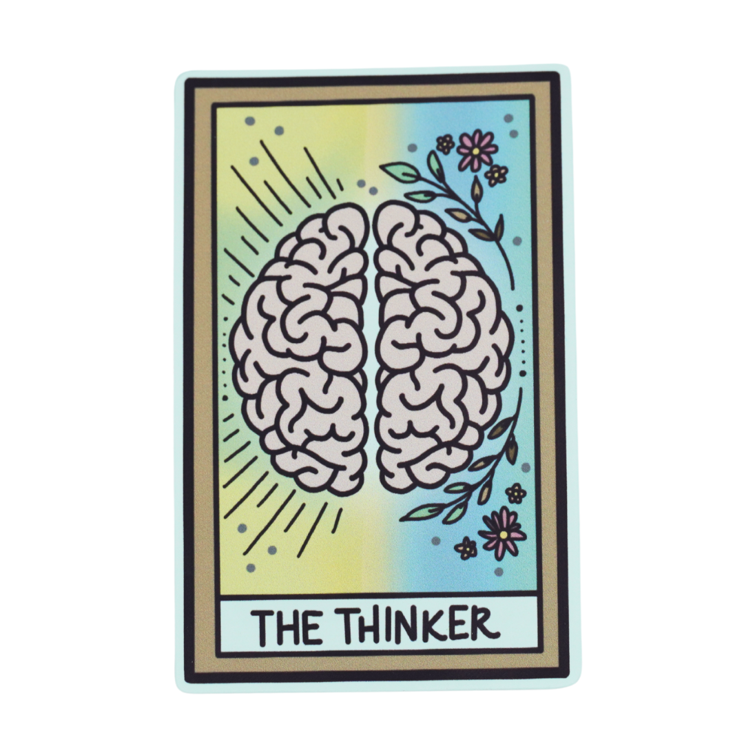 The Thinker Tarot Card Die Cut Vinyl Sticker