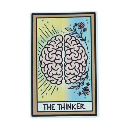 The Thinker Tarot Card Die Cut Vinyl Sticker
