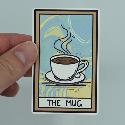 The Mug Tarot Card Die Cut Vinyl Sticker