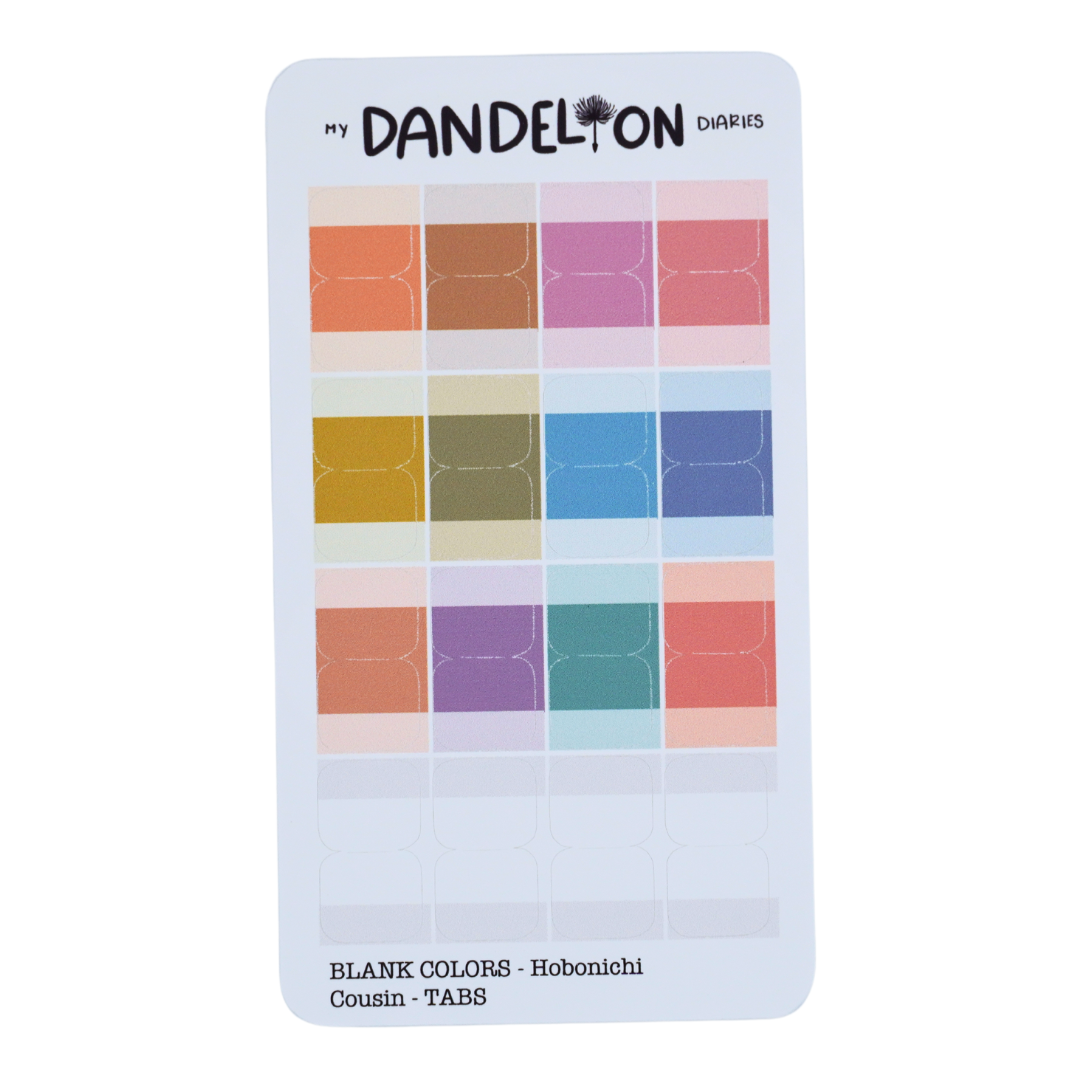 BLANK Mini Planner Tabs (New Colors!)