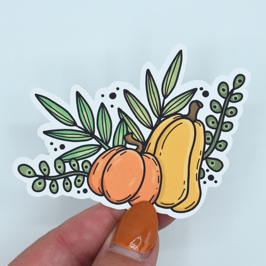 Autumn Pumpkin Corner Die Cut Vinyl Sticker
