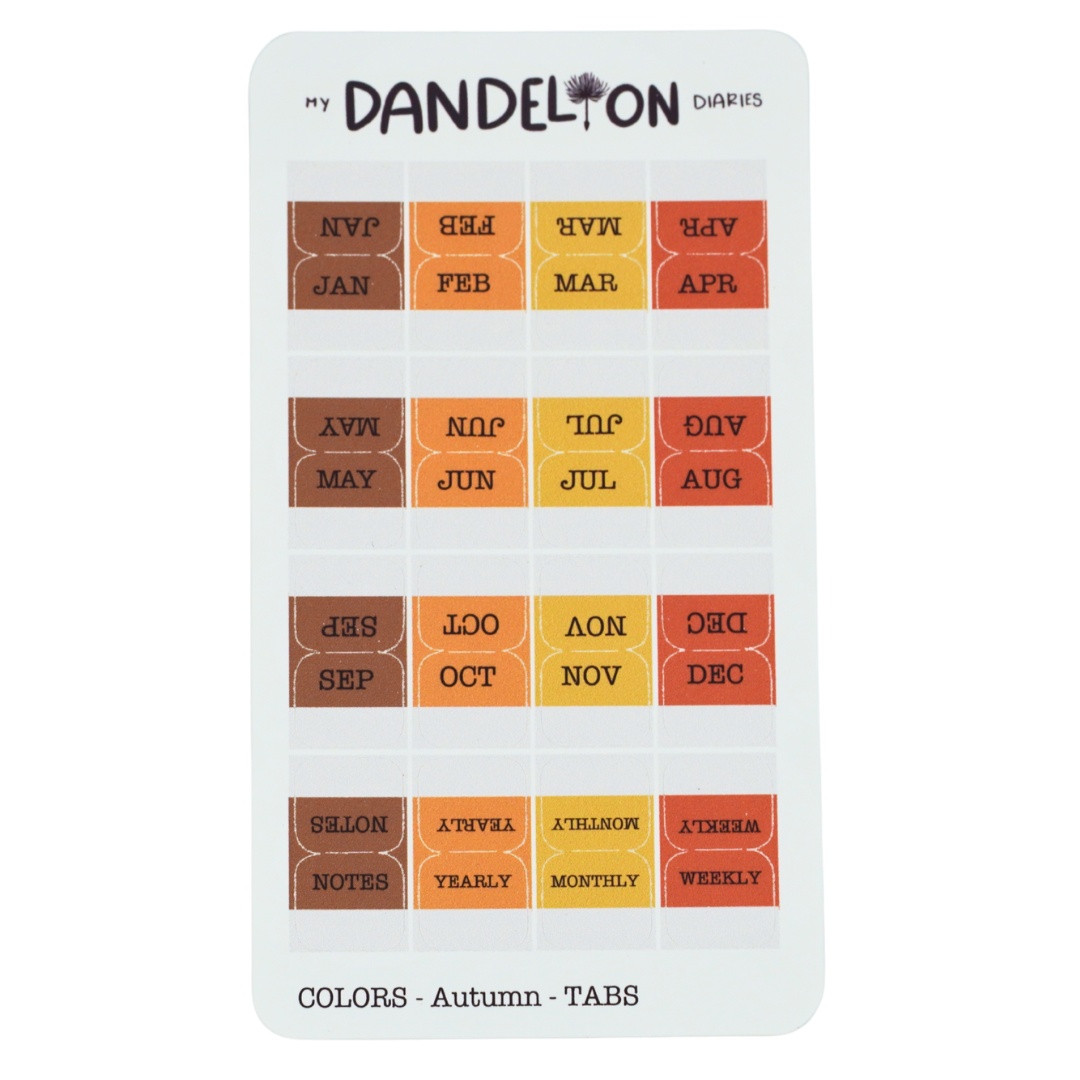 Mini Planner Tabs (2027 Colors!)