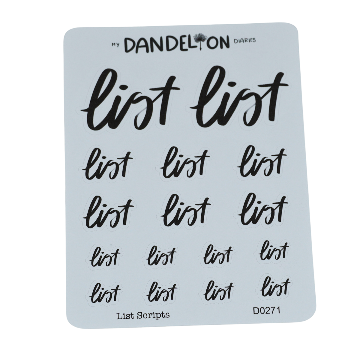 List Scripts - Handwritting