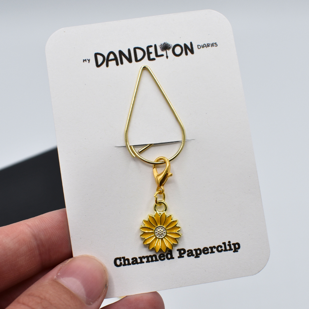 Flower Charmed Gold Paperclip