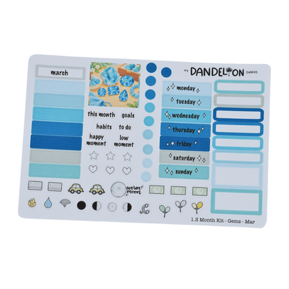 Birth Gemstones - 1.3" Monthly Sticker Kits (2027 Collection)