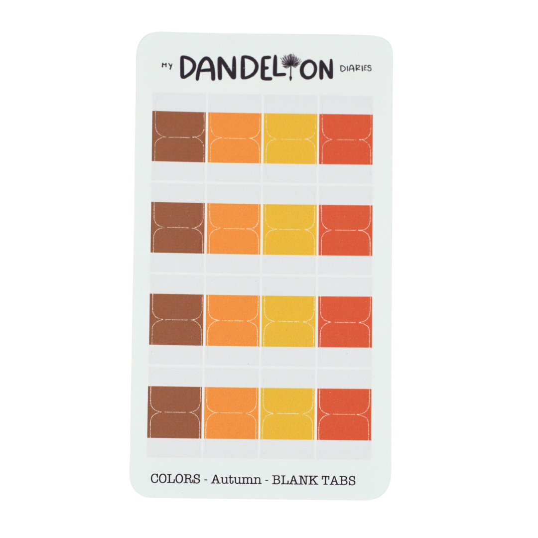 BLANK Mini Planner Tabs (2027 Colors!)