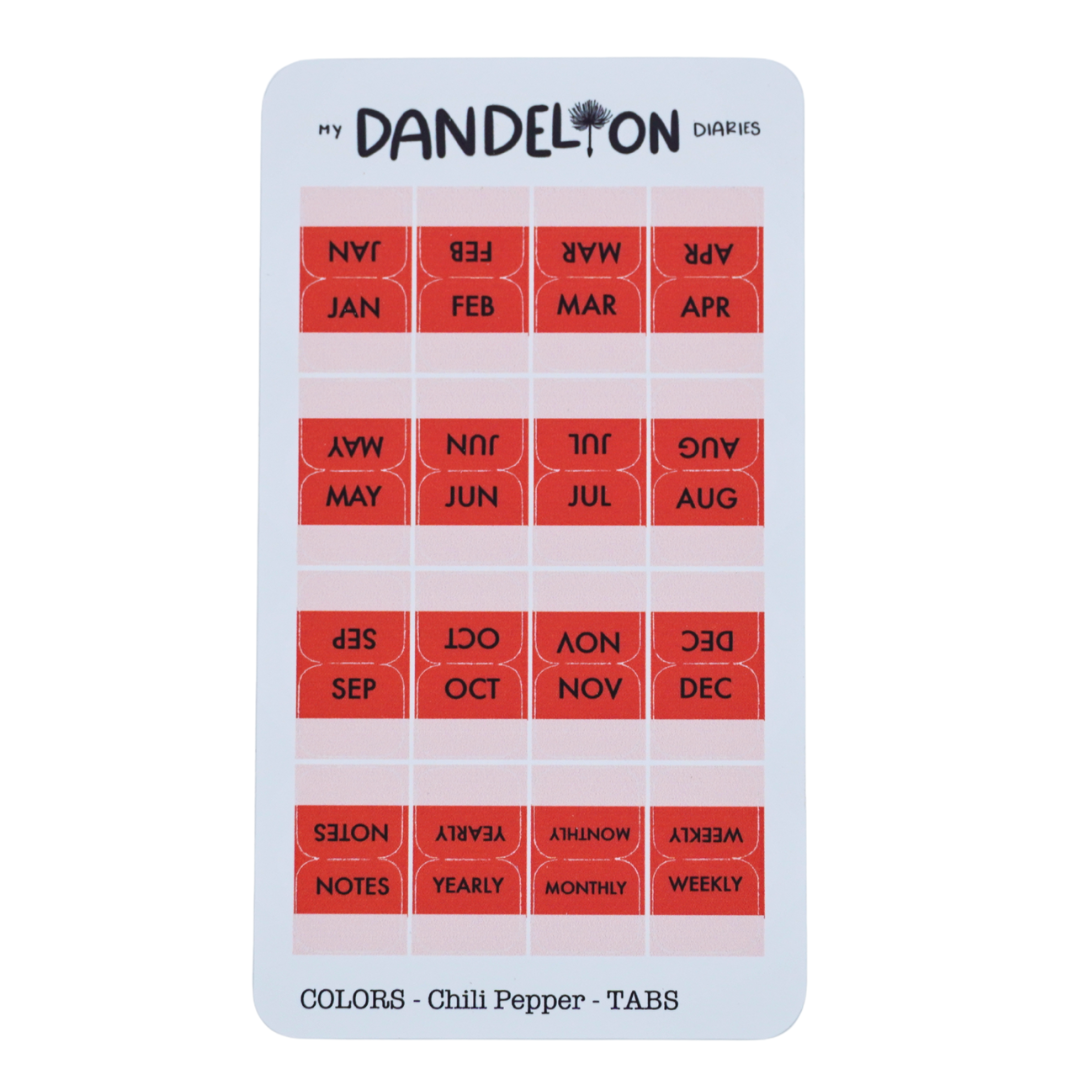 Mini Planner Tabs (2026 Colors!)