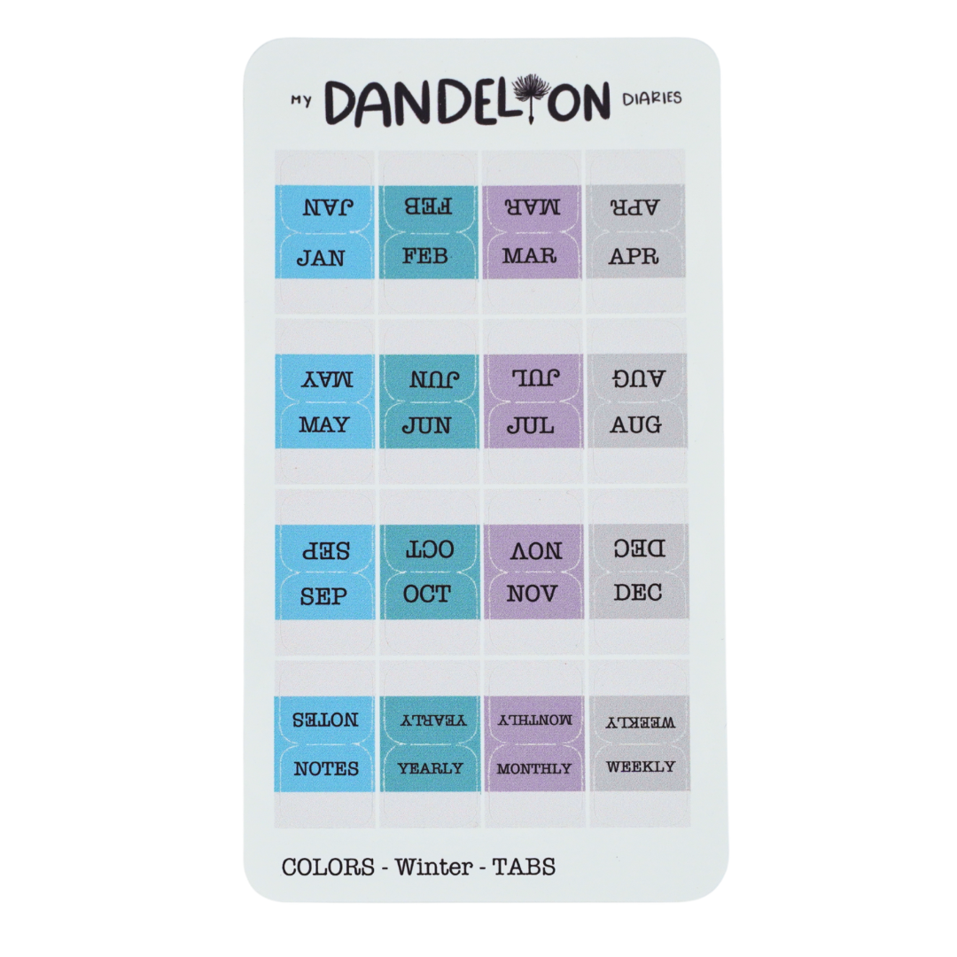Mini Planner Tabs (2027 Colors!)