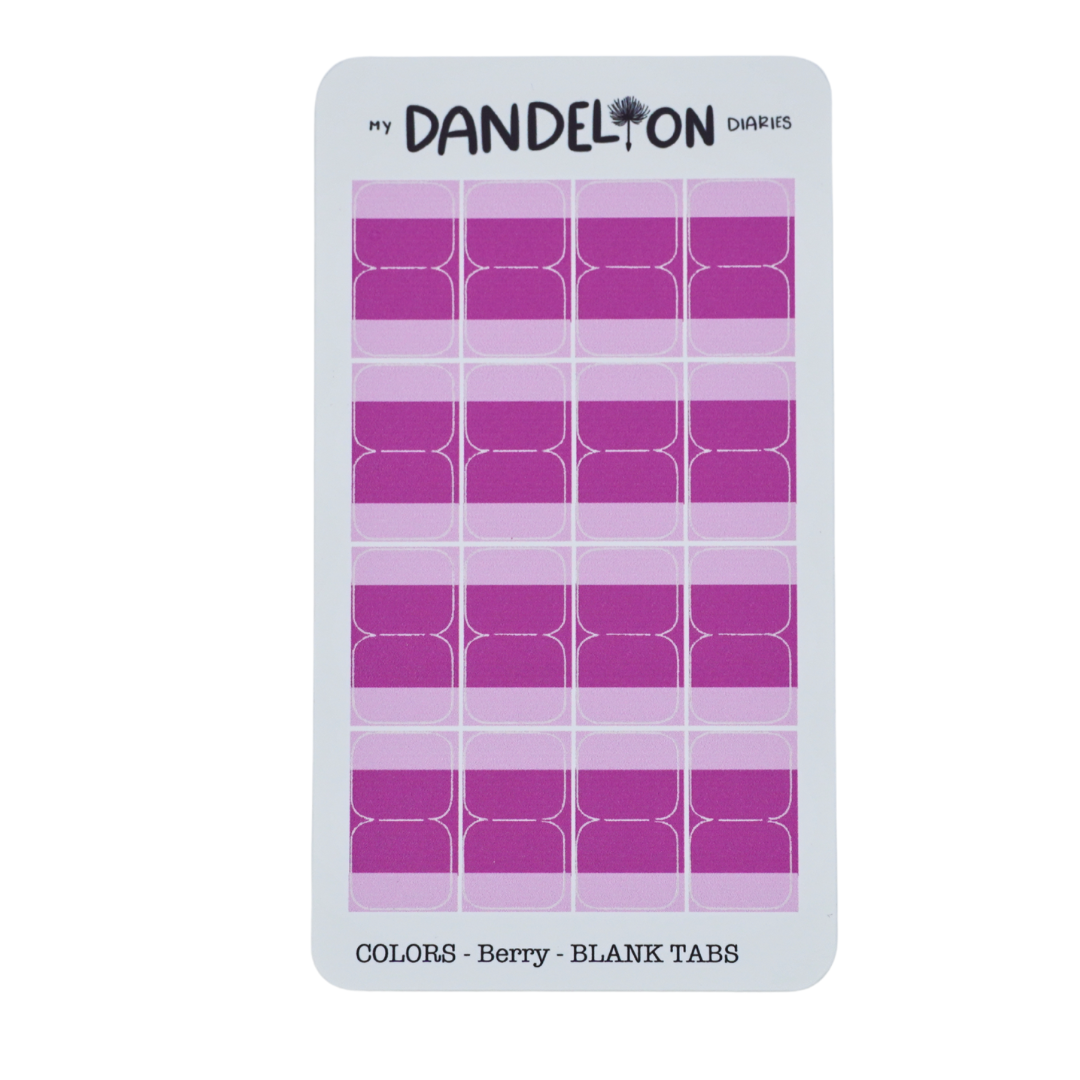 BLANK Mini Planner Tabs (2026 Colors!)