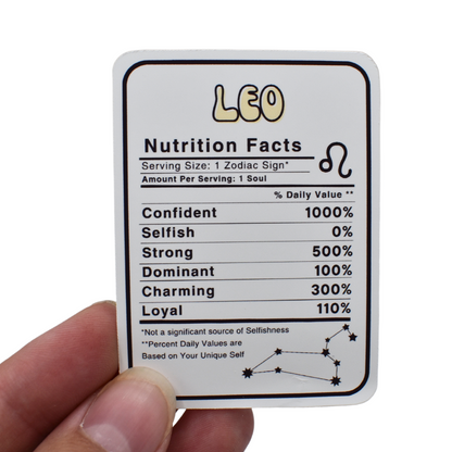 Zodiac Nutrition Label Die Cuts
