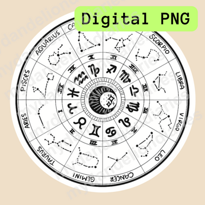 Zodiac Wheel - Digital Files