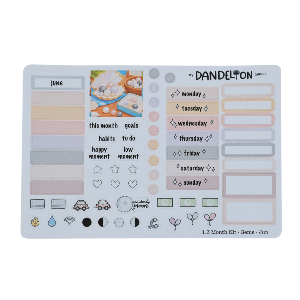 Birth Gemstones - 1.3" Monthly Sticker Kits (2027 Collection)