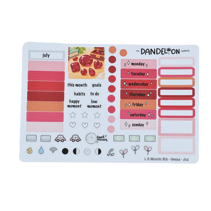 Birth Gemstones - 1.3" Monthly Sticker Kits (2027 Collection)