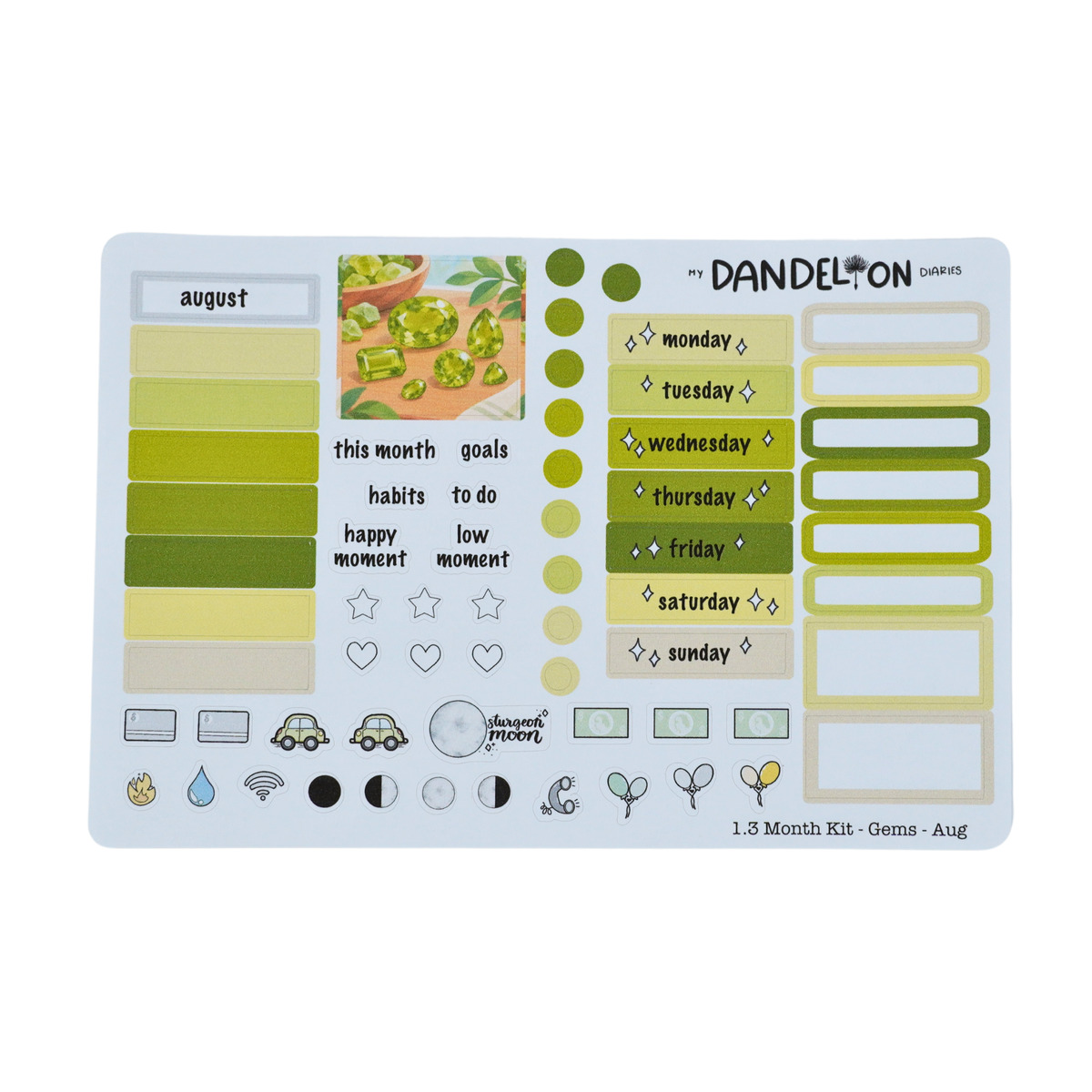 Birth Gemstones - 1.3" Monthly Sticker Kits (2027 Collection)
