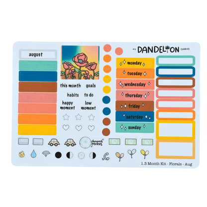 Floral Fantasy - 1.3" Monthly Sticker Kits (2026 Collection)