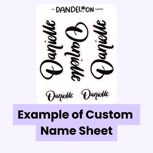 *CUSTOMS* Handwritten Name Sticker Sheet